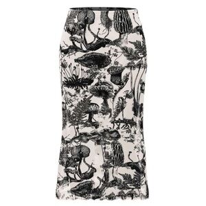 Mushroom Maxi Skirt in Black & Cream Vintage Inspired Size Medium New with tags!
